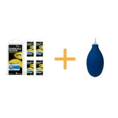 Duracell Activair 675 Numara İşitme Cihazı Pili (5 Paket x 6 Adet = 30 Adet Pil) + HEDİYE İşitme Cihazı El Pompası (Puar), YesMed