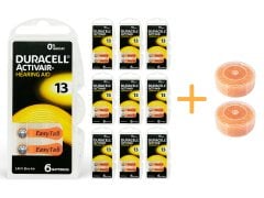 Duracell Activair 13 Numara İşitme Cihazı Pili (10 Paket x 6 Adet = 60 Adet Pil) + HEDİYE İşitme Cihazı Nem Alıcı Tablet, YesMed