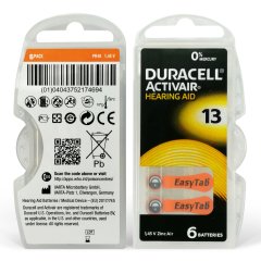 Duracell Activair 13 Numara İşitme Cihazı Pili (5 Paket x 6 Adet = 30 Adet Pil) + HEDİYE İşitme Cihazı Nem Alıcı Tablet, YesMed
