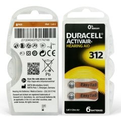 Duracell Activair 312 Numara İşitme Cihazı Pili (5 Paket x 6 Adet = 30 Adet Pil) + HEDİYE İşitme Cihazı Nem Alıcı Tablet, YesMed