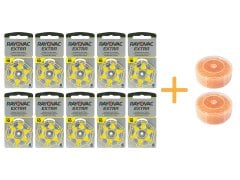 Rayovac Extra 10 Numara İşitme Cihazı Pili (10 Paket x 6 Adet = 60 Adet Pil) + HEDİYE İşitme Cihazı Nem Alıcı Tablet, YesMed