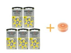 Rayovac Extra 10 Numara İşitme Cihazı Pili (5 Paket x 6 Adet = 30 Adet Pil) + HEDİYE İşitme Cihazı Nem Alıcı Tablet, YesMed