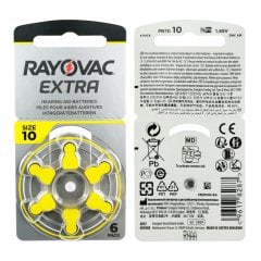 Rayovac Extra 10 Numara İşitme Cihazı Pili (5 Paket x 6 Adet = 30 Adet Pil) + HEDİYE İşitme Cihazı Nem Alıcı Tablet, YesMed