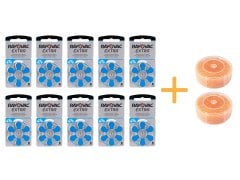 Rayovac Extra 675 Numara İşitme Cihazı Pili (10 Paket x 6 Adet = 60 Adet Pil) + HEDİYE İşitme Cihazı Nem Alıcı Tablet, YesMed