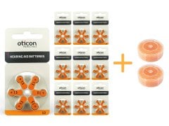 Oticon 13 Numara İşitme Cihazı Pili (10 Paket x 6 Adet= 60 Adet Pil) + HEDİYE İşitme Cihazı Nem Alıcı Tablet, YesMed
