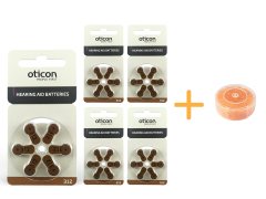 Oticon 312 Numara İşitme Cihazı Pili (5 Paket x 6 Adet= 30 Adet Pil) + HEDİYE İşitme Cihazı Nem Alıcı Tablet, YesMed