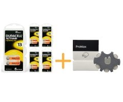 Duracell Activair 13 Numara İşitme Cihazı Pili (5 Paket x 6 Adet = 30 Adet Pil) + HEDİYE Prowax Filtre, YesMed