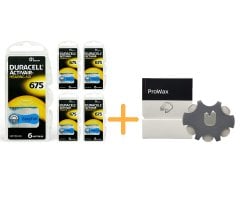 Duracell Activair 675 Numara İşitme Cihazı Pili (5 Paket x 6 Adet = 30 Adet Pil) + HEDİYE Prowax Filtre, YesMed