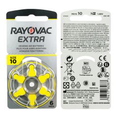 Rayovac Extra 10 Numara işitme Pili (5 Paket x 6 = 30 Adet) + HEDİYE İşitme Cihazı Filtresi, YesMed