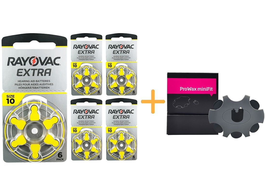 Rayovac Extra 10 Numara İşitme Cihazı Pili (5 Paket x 6 = 30 Adet) + HEDİYE Prowax miniFit Filtre, YesMed
