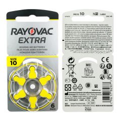Rayovac Extra 10 Numara İşitme Cihazı Pili (5 Paket x 6 = 30 Adet) + HEDİYE Orijinal Prowax miniFit Filtre, YesMed