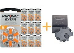 Rayovac Extra 13 Numara İşitme Cihazı Pili (10 Paket x 6 = 60 Adet) + HEDİYE Orijinal Prowax miniFit Filtre, YesMed