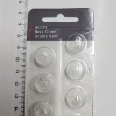 miniFit Bass 10 mm Double Vent Dome, Oticon İşitme Cihazı Uyumlu Muadil miniFit Bass 10 mm Double Vent Kubbe (1 Paket=10 Adet), YesMed -