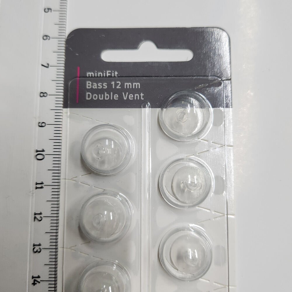 miniFit Bass 12 mm Double Vent Dome, Oticon İşitme Cihazı Uyumlu Muadil miniFit Bass 12 mm Double Vent Kubbe (1 Paket=10 Adet), YesMed -