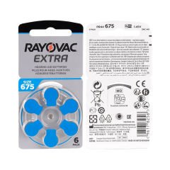 Rayovac Extra 675 Numara İşitme Cihazı Pili (10 Paket x 6 = 60 Adet) + HEDİYE Orijinal Prowax miniFit Filtre, YesMed