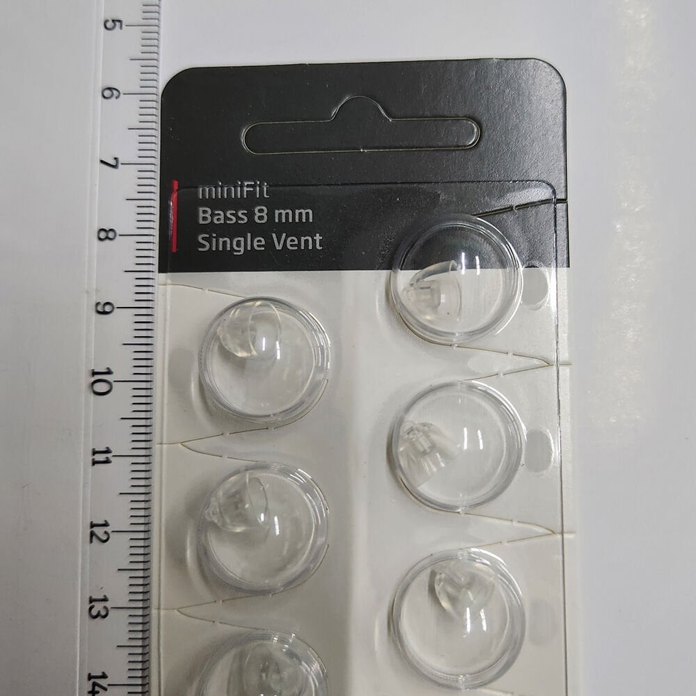miniFit Bass 8 mm Single Vent Dome, Oticon İşitme Cihazı Uyumlu Muadil miniFit Bass 8 mm Single Vent Kubbe (1 Paket=10 Adet), YesMed -