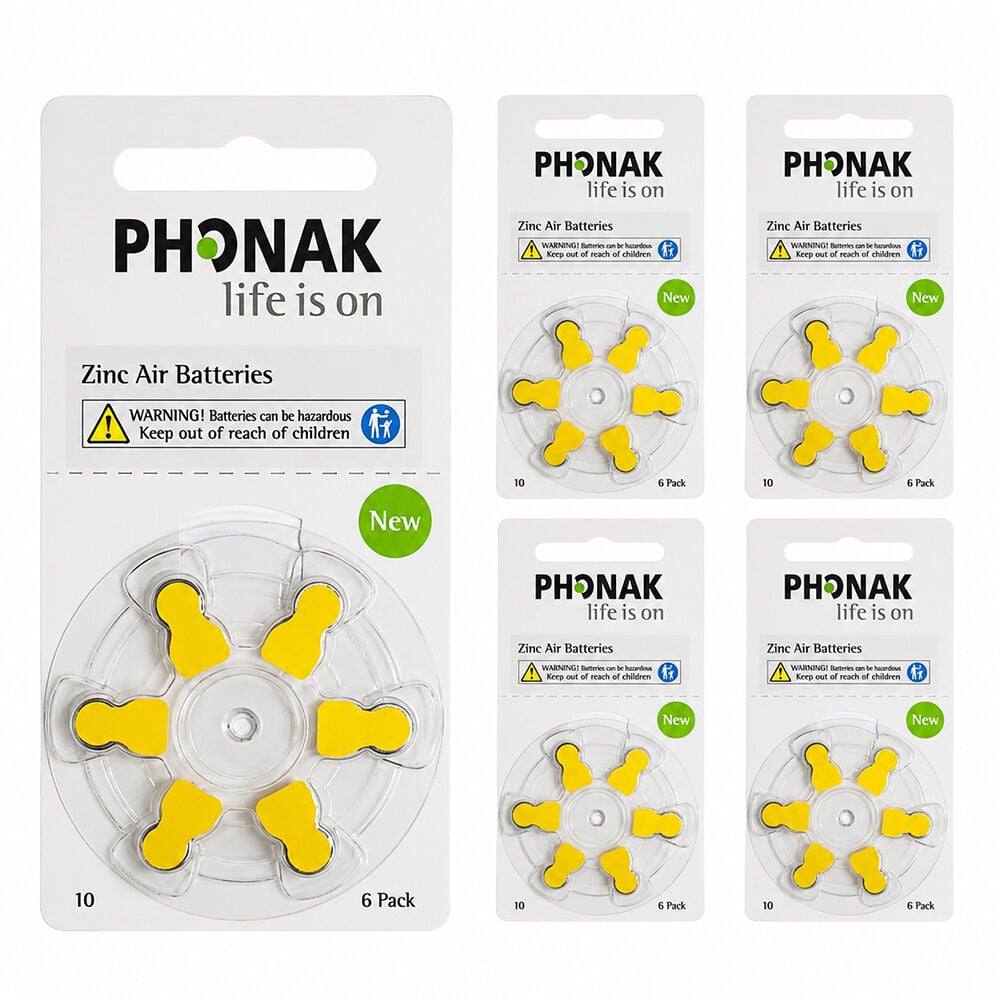 Phonak 10 Numara İşitme Cihazı Pili (5 Paket x 6 Adet = 30 Adet Pil)