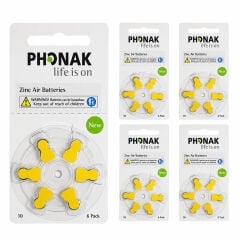 Phonak 10 Numara İşitme Cihazı Pili (5 Paket x 6 Adet = 30 Adet Pil)