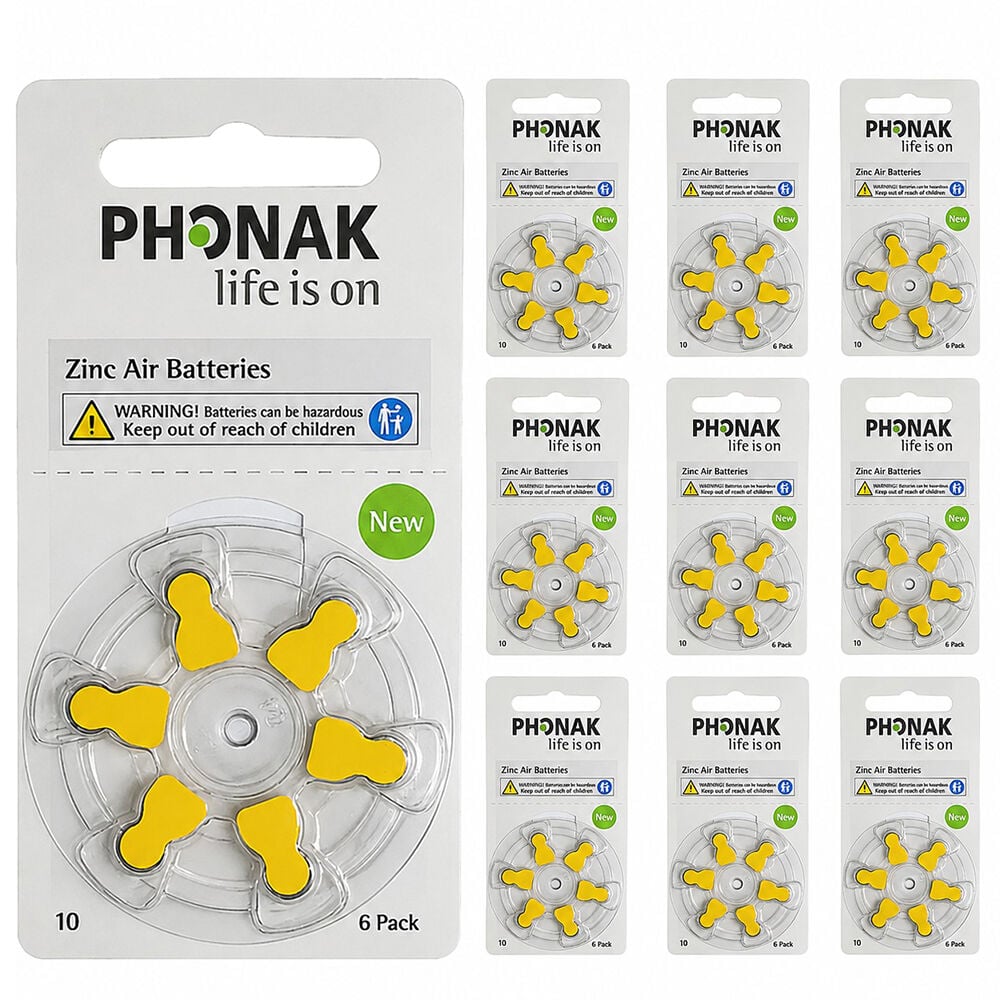 Phonak 10 Numara İşitme Cihazı Pili (10 Paket x 6 Adet = 60 Adet Pil)