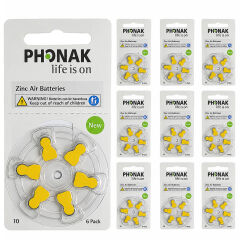 Phonak 10 Numara İşitme Cihazı Pili (10 Paket x 6 Adet = 60 Adet Pil)