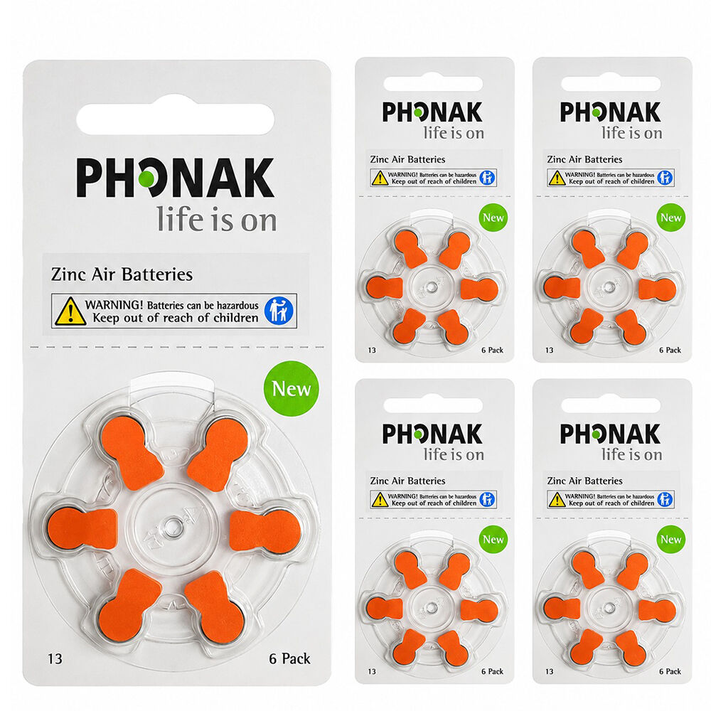 Phonak 13 Numara İşitme Cihazı Pili (5 Paket x 6 Adet = 30 Adet Pil)
