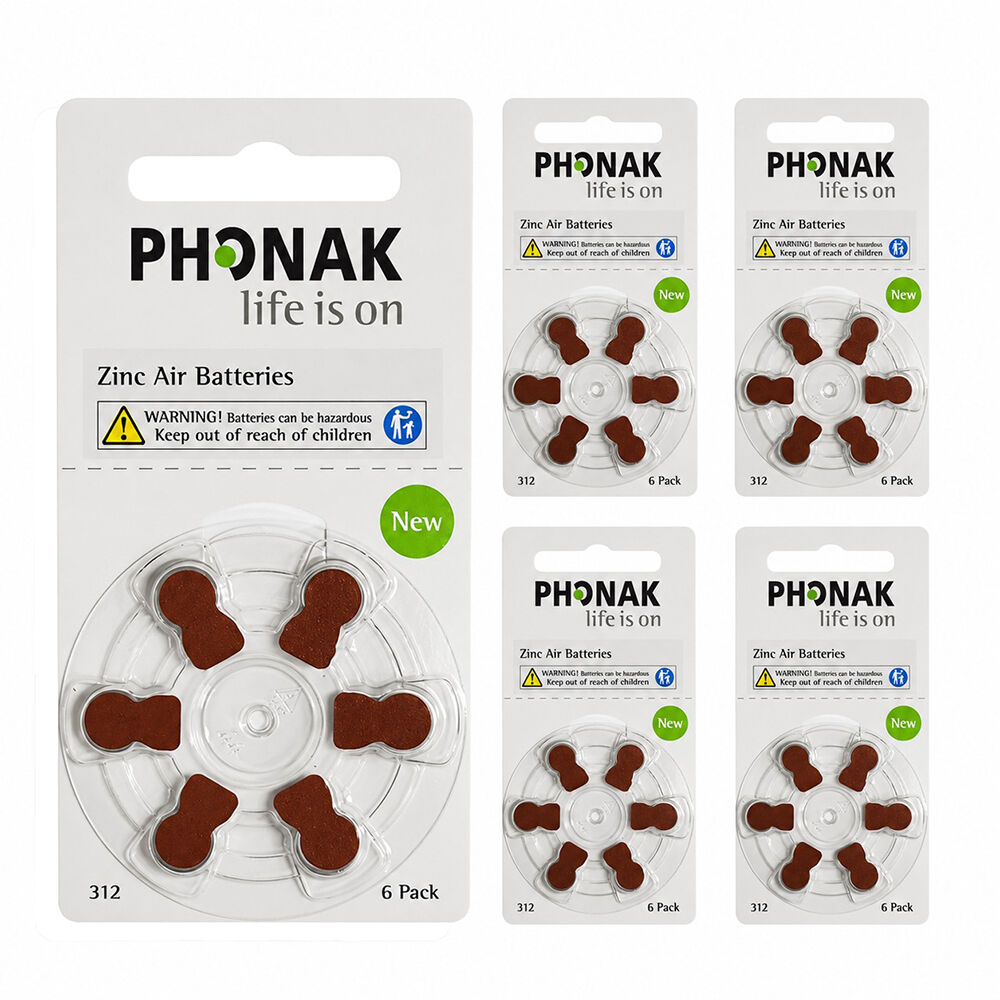 Phonak 312 Numara İşitme Cihazı Pili (5 Paket x 6 Adet = 30 Adet Pil)