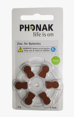 Phonak 312 Numara İşitme Cihazı Pili (10 Paket x 6 Adet = 60 Adet Pil)