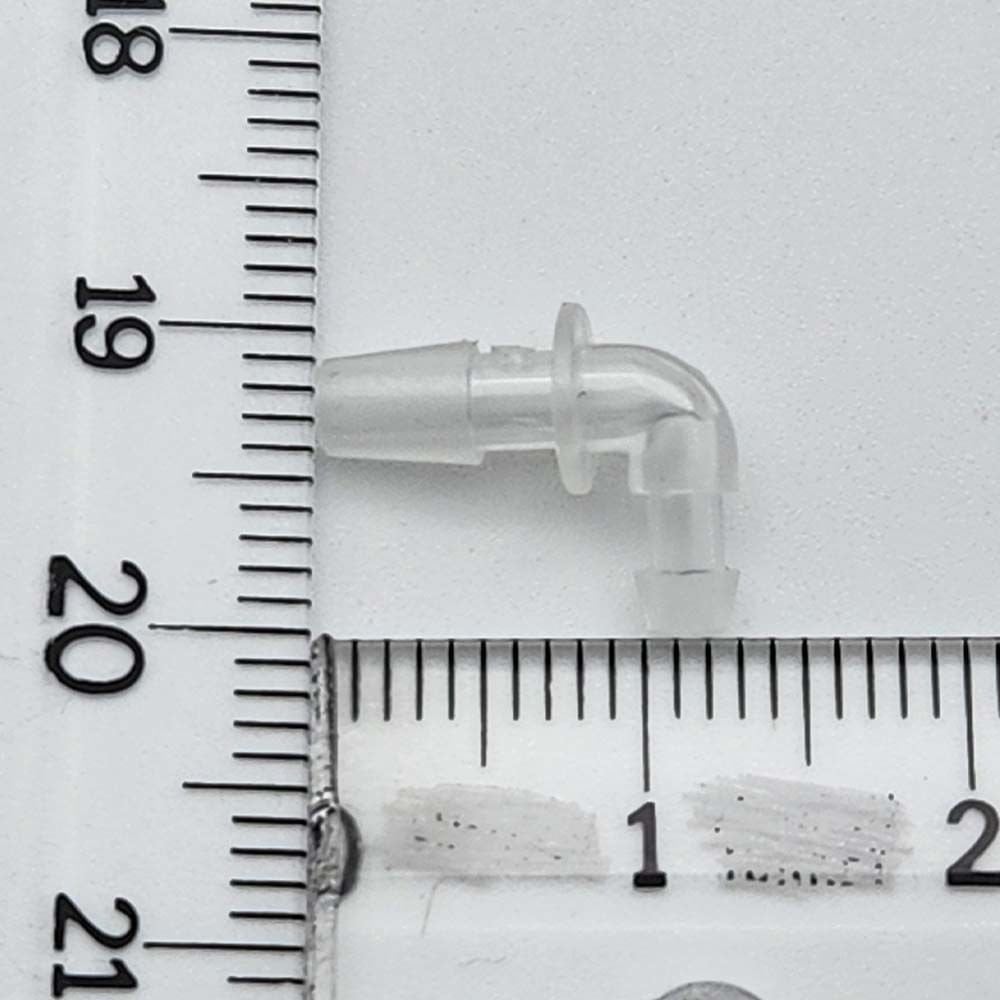 Dirsek, İşitme Cihazı Deneme Prob ve Hortum bağlantısı için dirsek, L Şeklinde, YesMed -