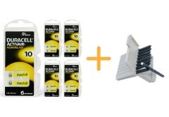 Duracell Activair 10 Numara İşitme Cihazı Pili (5 Paket x 6 Adet = 30 Adet Pil) + HEDİYE İşitme Cihazı Filtresi