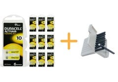 Duracell Activair 10 Numara İşitme Cihazı Pili (10 Paket x 6 Adet = 60 Adet Pil) + HEDİYE İşitme Cihazı Filtresi