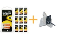 Duracell Activair 13 Numara İşitme Cihazı Pili (10 Paket x 6 Adet = 60 Adet Pil) + HEDİYE İşitme Cihazı Filtresi