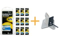 Duracell Activair 675 Numara İşitme Cihazı Pili (10 Paket x 6 Adet = 60 Adet Pil) + HEDİYE İşitme Cihazı Filtresi