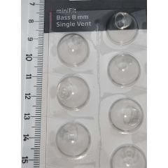 Oticon miniFit Bass 8 mm Single Vent Dome, İşitme Cihazı 1 Delikli Dom/Kubbe (1 Paket=10 Adet)