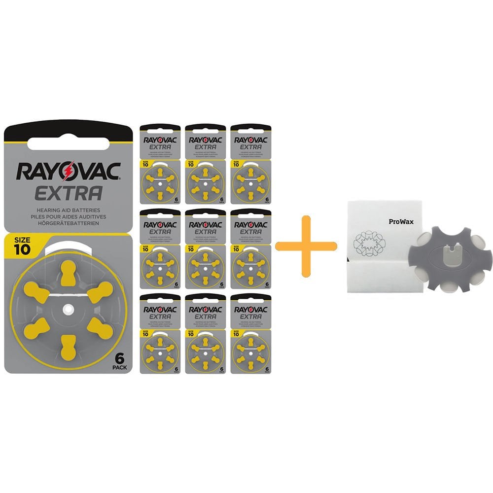 Rayovac Extra 10 Numara İşitme Cihazı Pili (10 Paket x 6 Adet = 60 Adet Pil) + Hediye ProWax İşitme Cihazı Filtresi
