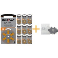 Rayovac Extra 13 Numara İşitme Cihazı Pili (10 Paket x 6 Adet = 60 Adet Pil) + Hediye ProWax İşitme Cihazı Filtresi