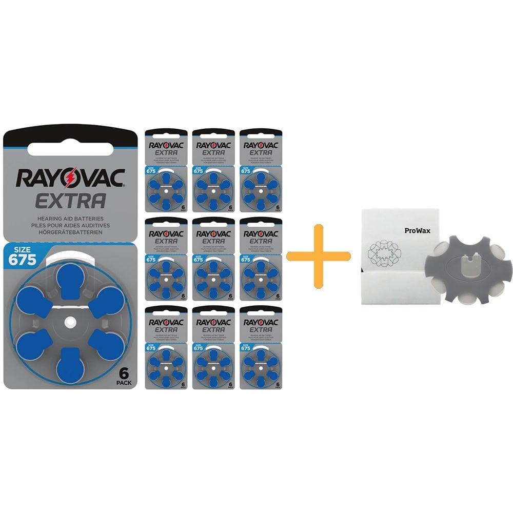 Rayovac Extra 675 Numara İşitme Cihazı Pili (10 Paket x 6 Adet = 60 Adet Pil) + Hediye ProWax İşitme Cihazı Filtresi