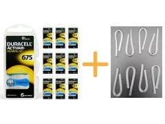 Duracell 675 Numara İşitme Cihazı Pili (10 Paket x 6 Adet = 60 Adet Pil) + HEDİYE İşitme Cihazı Hortumu (8 Adet), YesMed