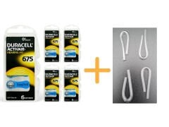 Duracell 675 Numara İşitme Cihazı Pili (5 Paket x 6 Adet = 30 Adet Pil) + HEDİYE İşitme Cihazı Hortumu (4 Adet), YesMed