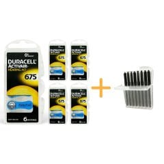 Duracell Activair 675 Numara İşitme Cihazı Pili (5 Paket x 6 Adet = 30 Adet Pil) + HEDİYE İşitme Cihazı Çubuk Filtre