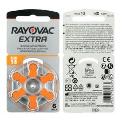 Rayovac Extra 13 Numara işitme Cihazı Pili (10 Paket x 6 = 60 Adet) + HEDİYE İşitme Cihazı Uyumlu Çubuk Filtre