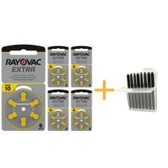 Rayovac Extra 10 Numara işitme Cihazı Pili (5 Paket x 6 = 30 Adet) + HEDİYE İşitme Cihazı Uyumlu Çubuk Filtre