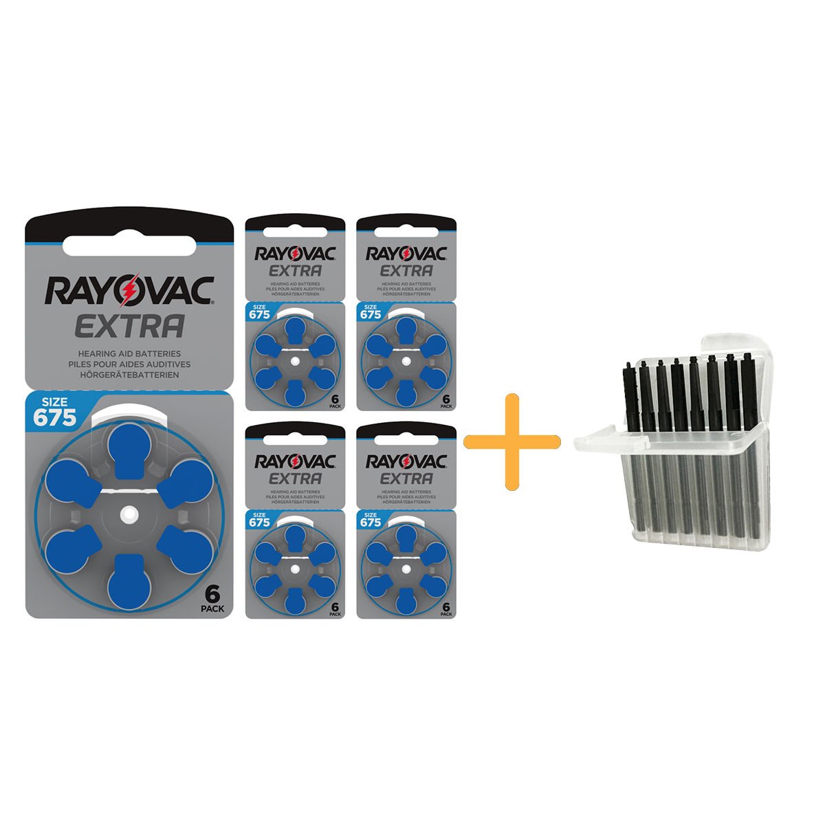 Rayovac Extra 675 Numara işitme Cihazı Pili (5 Paket x 6 = 30 Adet) + HEDİYE İşitme Cihazı Uyumlu Çubuk Filtre