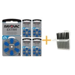 Rayovac Extra 675 Numara işitme Cihazı Pili (5 Paket x 6 = 30 Adet) + HEDİYE İşitme Cihazı Uyumlu Çubuk Filtre