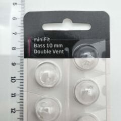 Oticon miniFit Bass 10 mm Double Vent Dome, İşitme Cihazı 2 Delikli Dom/Kubbe (1 Paket=10 Adet)