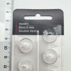 Oticon miniFit Bass 6 mm Double Vent Dome, İşitme Cihazı 2 Delikli Dom/Kubbe (1 Paket=10 Adet)