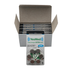 YesMed Extra Power 675 Numara İşitme Cihazı Pili, Kulaklık Pili, Duyma Pili, Kulak Pili, Kulak Cihazı Pili (10 Paket x 6 Adet = 60 Adet Pil)