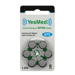 YesMed Extra Power 675 Numara İşitme Cihazı Pili, Kulaklık Pili, Duyma Pili, Kulak Pili, Kulak Cihazı Pili (10 Paket x 6 Adet = 60 Adet Pil)
