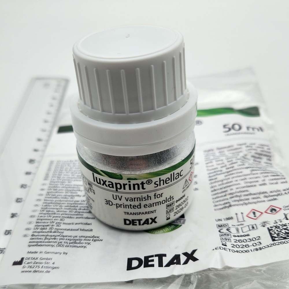 Sert Kalıp Lack, İşitme Cihazı Sert Kalıp Cilası Lak, Detax luxaprint shellac 50 ml