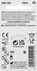 YesMed Extra Power 10 Numara İşitme Cihazı Pili (1 Paket = 6 Adet Pil) + HEDİYE YesMed miniFit ProWax Filtre