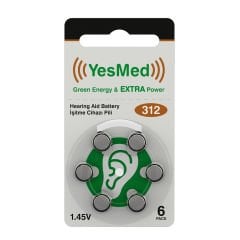 YesMed Extra Power 312 Numara İşitme Cihazı Pili (10 Paket x 6 Adet = 60 Adet Pil) + HEDİYE YesMed ProWax Filtre